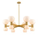 DVI Canada - 12 Light Pendant - Lillooet - Brass With True Opal Glass- Union Lighting Luminaires Decor