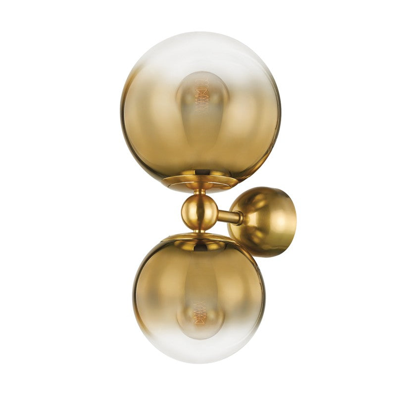 Corbett Lighting Canada - Two Light Wall Sconce - Kyoto - Vintage Polished Brass- Union Lighting Luminaires Decor