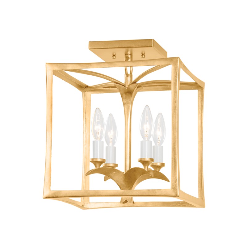 Corbett Lighting Canada - Four Light Flush Mount - Bergamo - Vintage Gold Leaf- Union Lighting Luminaires Decor