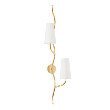 Corbett Lighting Canada - Two Light Wall Sconce - Cortona - Vintage Gold Leaf- Union Lighting Luminaires Decor