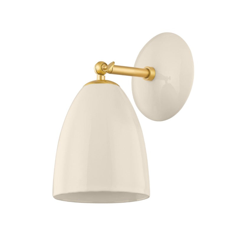 Mitzi Canada - One Light Wall Sconce - Kirsten - Aged Brass/Ceramic Cream- Union Lighting Luminaires Decor