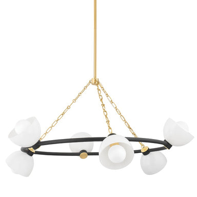 Mitzi Canada - Six Light Chandelier - Belle - Aged Brass/Textured Black Combo- Union Lighting Luminaires Decor