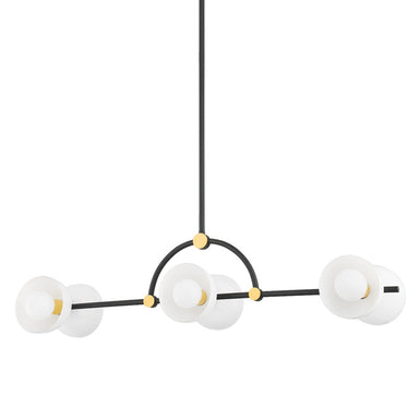 Mitzi Canada - Six Light Linear - Belle - Aged Brass/Textured Black Combo- Union Lighting Luminaires Decor