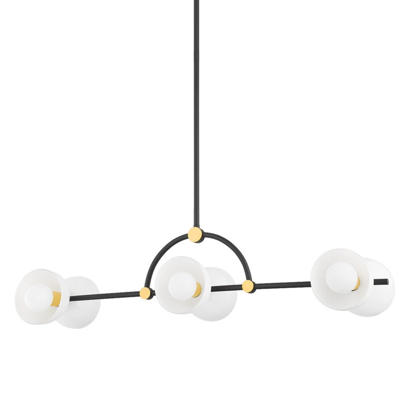 Mitzi Canada - Six Light Linear - Belle - Aged Brass/Textured Black Combo- Union Lighting Luminaires Decor