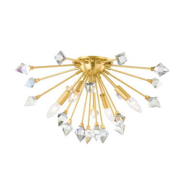 Mitzi Canada - Four Light Flush Mount - Genesis - Aged Brass- Union Lighting Luminaires Decor