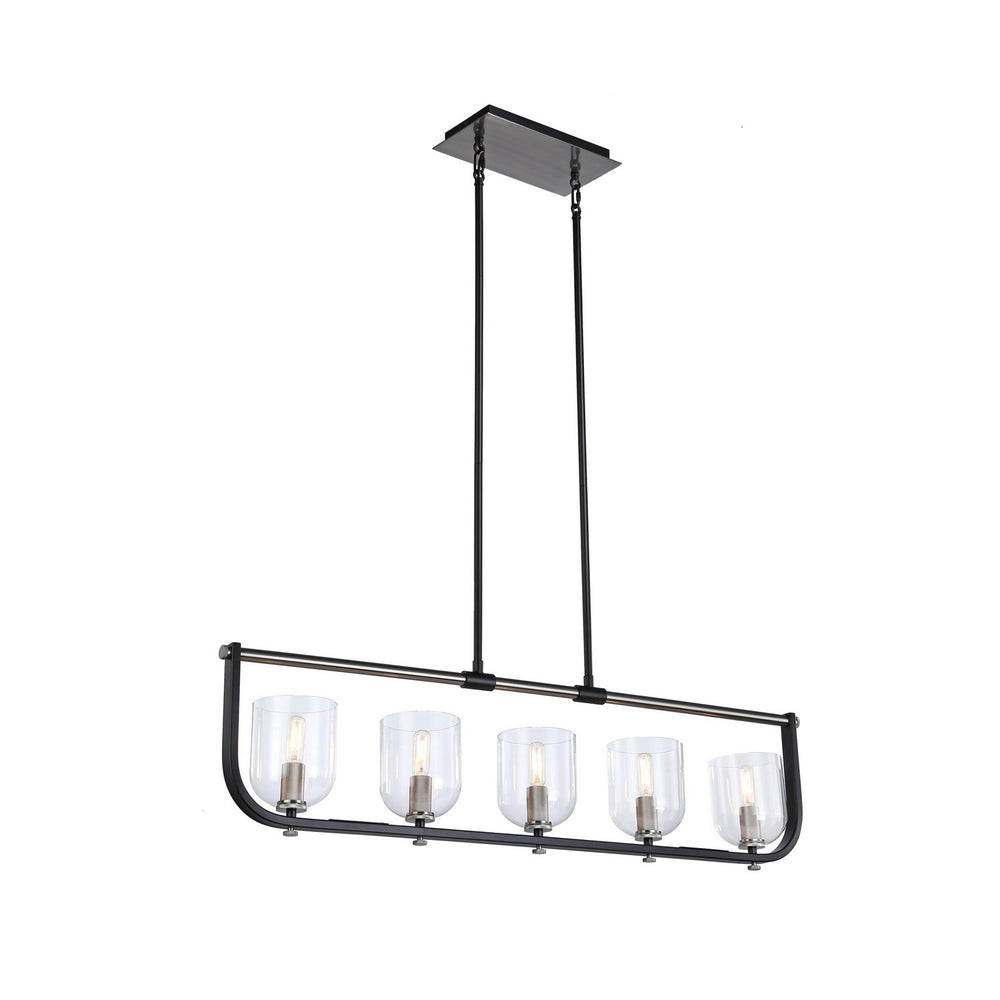 Artcraft Canada - Five Light Island Pendant - Cheshire - Black & Nickel- Union Lighting Luminaires Decor