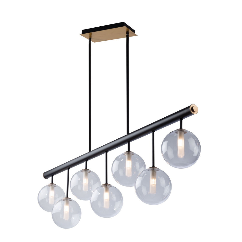 Artcraft Canada - Seven Light Island Pendant - Aurelia - Matte Black & Brass- Union Lighting Luminaires Decor