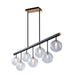 Artcraft Canada - Seven Light Island Pendant - Aurelia - Matte Black & Brass- Union Lighting Luminaires Decor