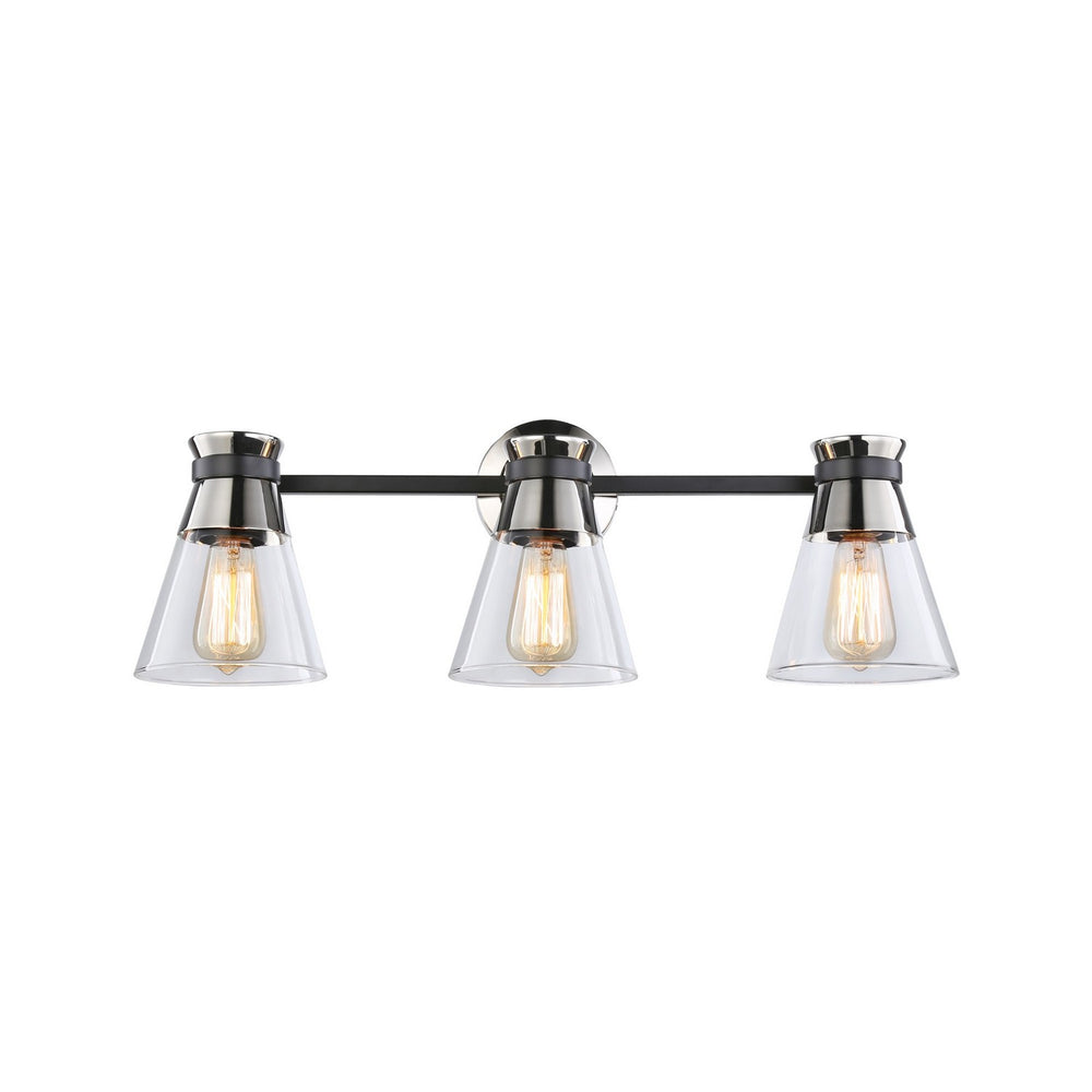 Artcraft Canada - Three Light Vanity - Kanata - Black & Brushed Nickel- Union Lighting Luminaires Decor