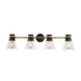 Artcraft Canada - Four Light Vanity - Kanata - Black & Brushed Brass- Union Lighting Luminaires Decor