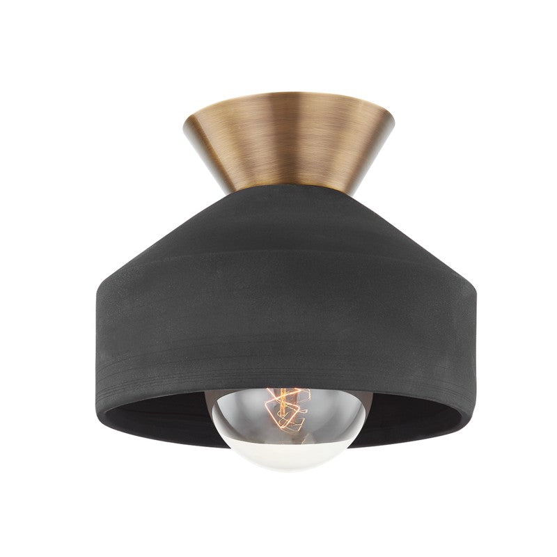 Troy Lighting Canada - One Light Flush Mount - Covina - Patina Brass- Union Lighting Luminaires Decor