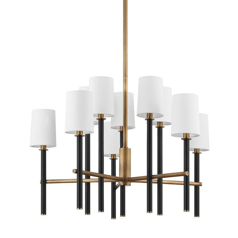 Troy Lighting Canada - Ten Light Chandelier - Belvedere - Patina Brass- Union Lighting Luminaires Decor