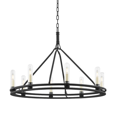 Troy Lighting Canada - Eight Light Outdoor Chandelier - Sutton - Textured Black- Union Lighting Luminaires Decor