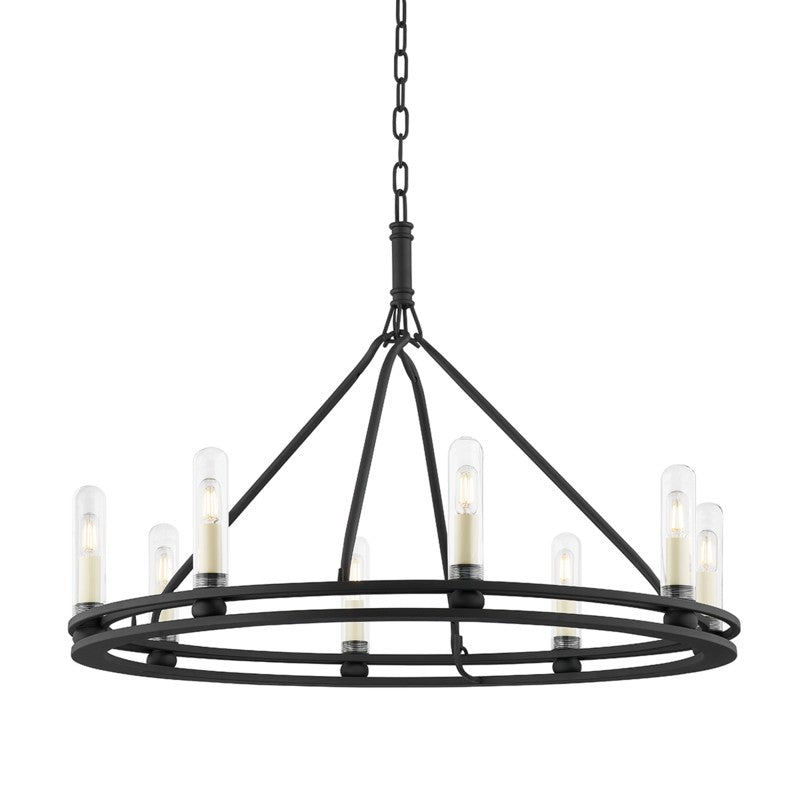 Troy Lighting Canada - Eight Light Outdoor Chandelier - Sutton - Textured Black- Union Lighting Luminaires Decor