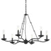 Troy Lighting Canada - Six Light Outdoor Chandelier - Sawyer - Forged Iron- Union Lighting Luminaires Decor