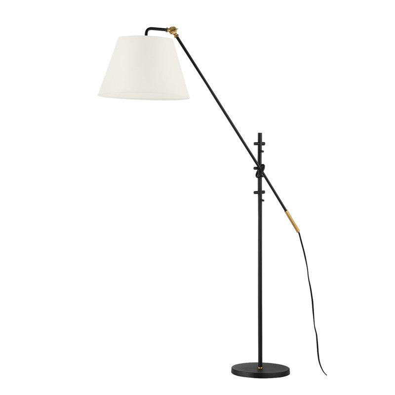 Troy Lighting Canada - One Light Floor Lamp - Navin - Patina Brass/Textured Black- Union Lighting Luminaires Decor