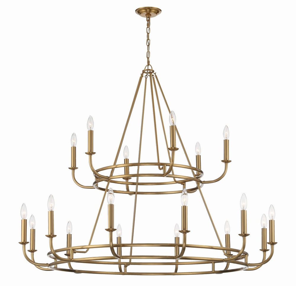 Crystorama - 18 Light Chandelier - Bailey - Aged Brass- Union Lighting Luminaires Decor