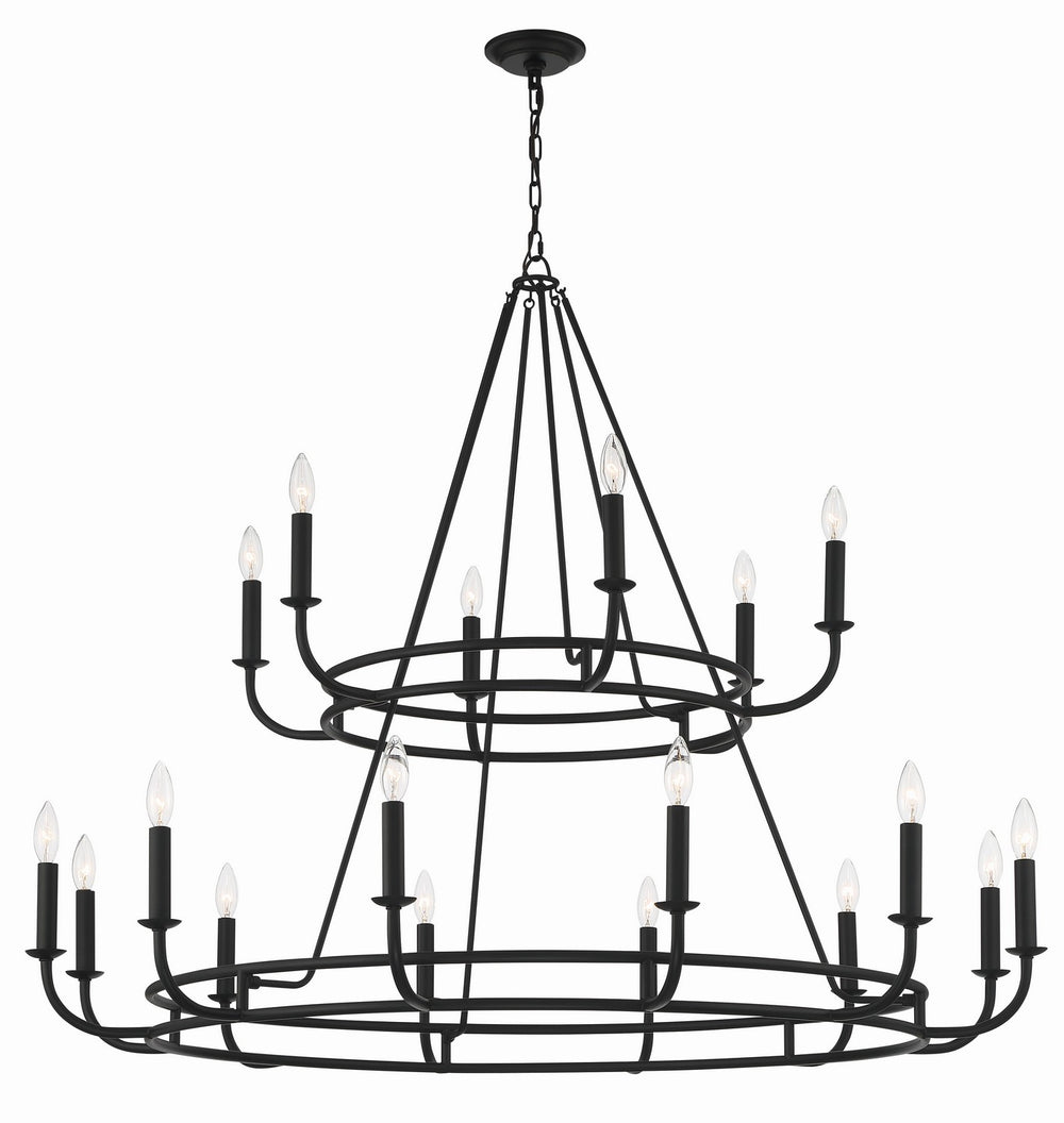 Crystorama - 18 Light Chandelier - Bailey - Matte Black- Union Lighting Luminaires Decor