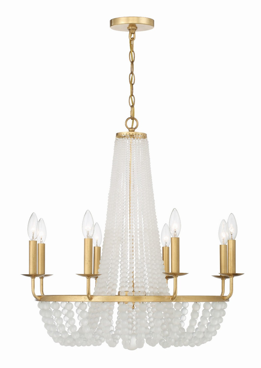 Crystorama - Eight Light Chandelier - Bella - Antique Gold- Union Lighting Luminaires Decor