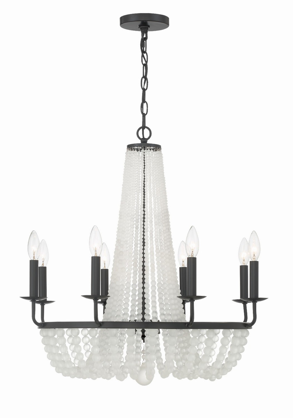 Crystorama - Eight Light Chandelier - Bella - Matte Black- Union Lighting Luminaires Decor
