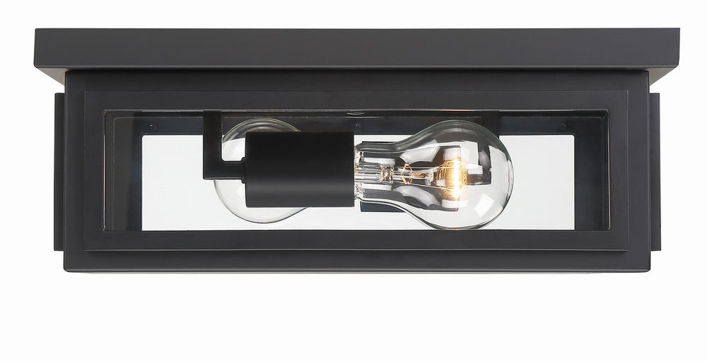 Crystorama - Two Light Outdoor Flush Mount - Byron - Matte Black- Union Lighting Luminaires Decor