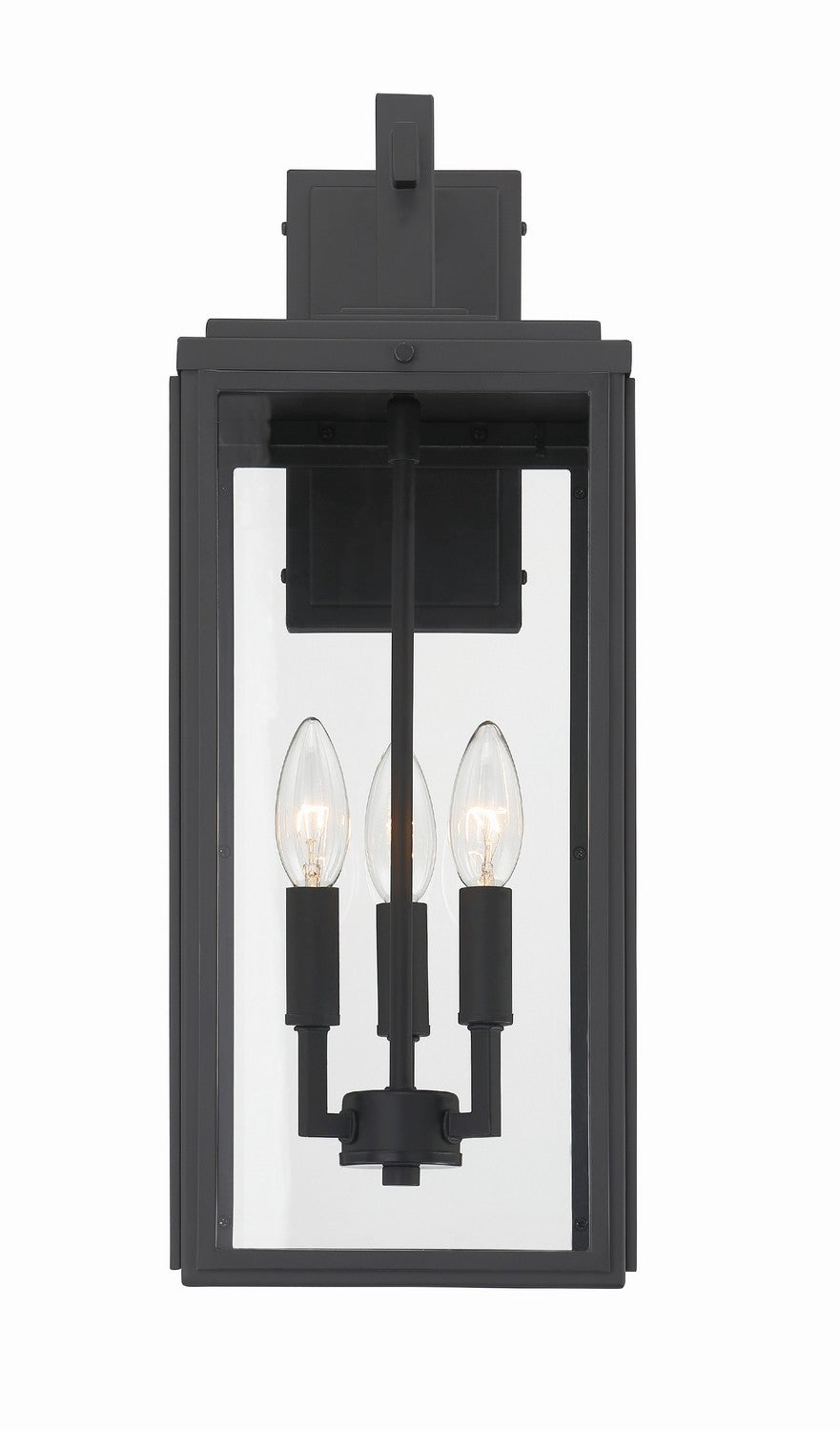 Crystorama - Three Light Outdoor Wall Sconce - Byron - Matte Black- Union Lighting Luminaires Decor