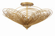 Crystorama - Three Light Semi Flush Mount - Doral - Renaissance Gold- Union Lighting Luminaires Decor