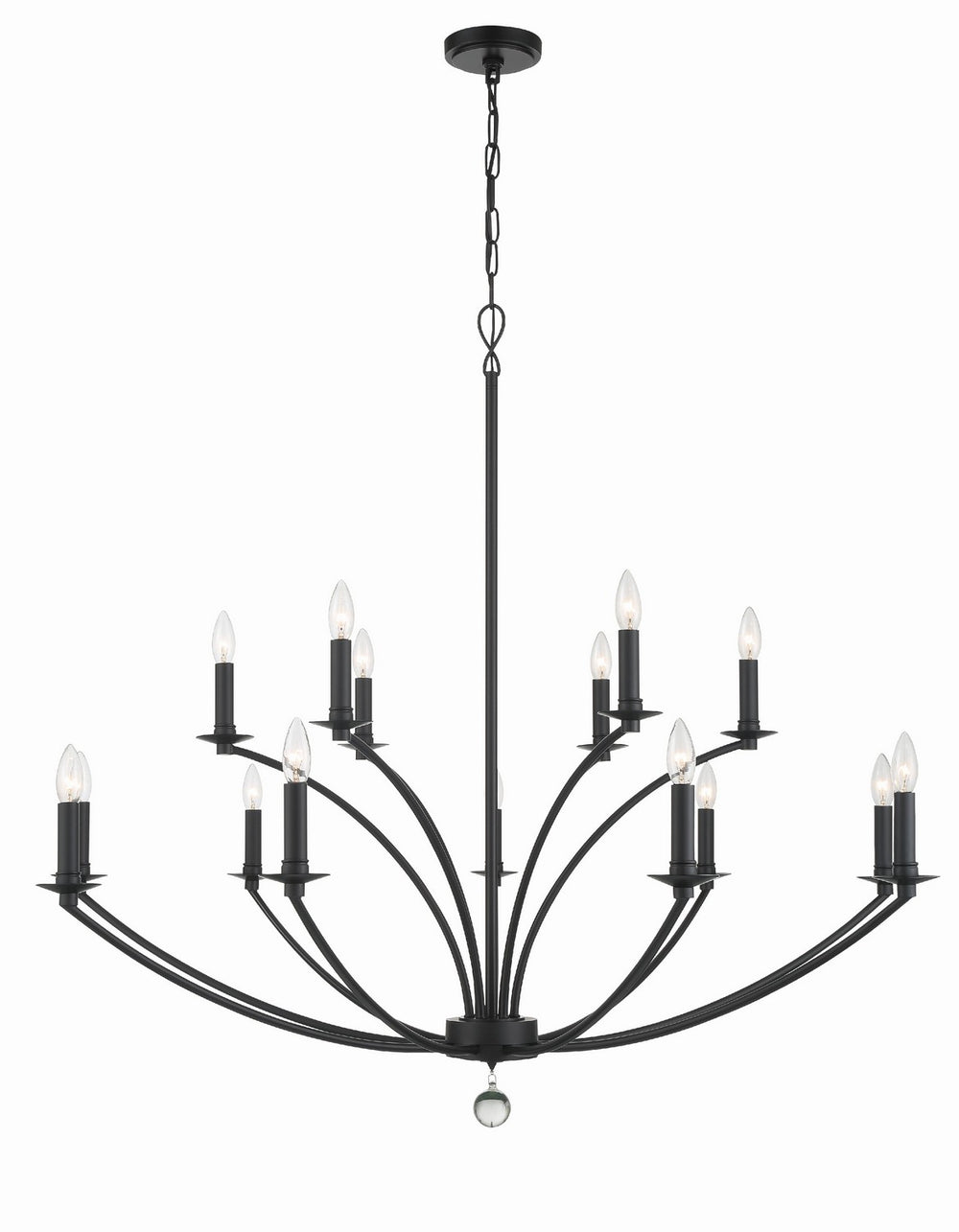 Crystorama - 15 Light Chandelier - Mila - Black- Union Lighting Luminaires Decor