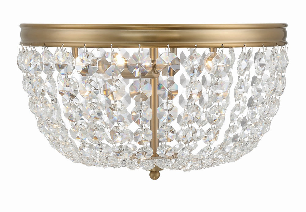 Crystorama - Three Light Flush Mount - Nola - Vibrant Gold- Union Lighting Luminaires Decor