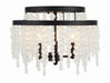 Crystorama - Three Light Semi Flush Mount - Poppy - Matte Black- Union Lighting Luminaires Decor