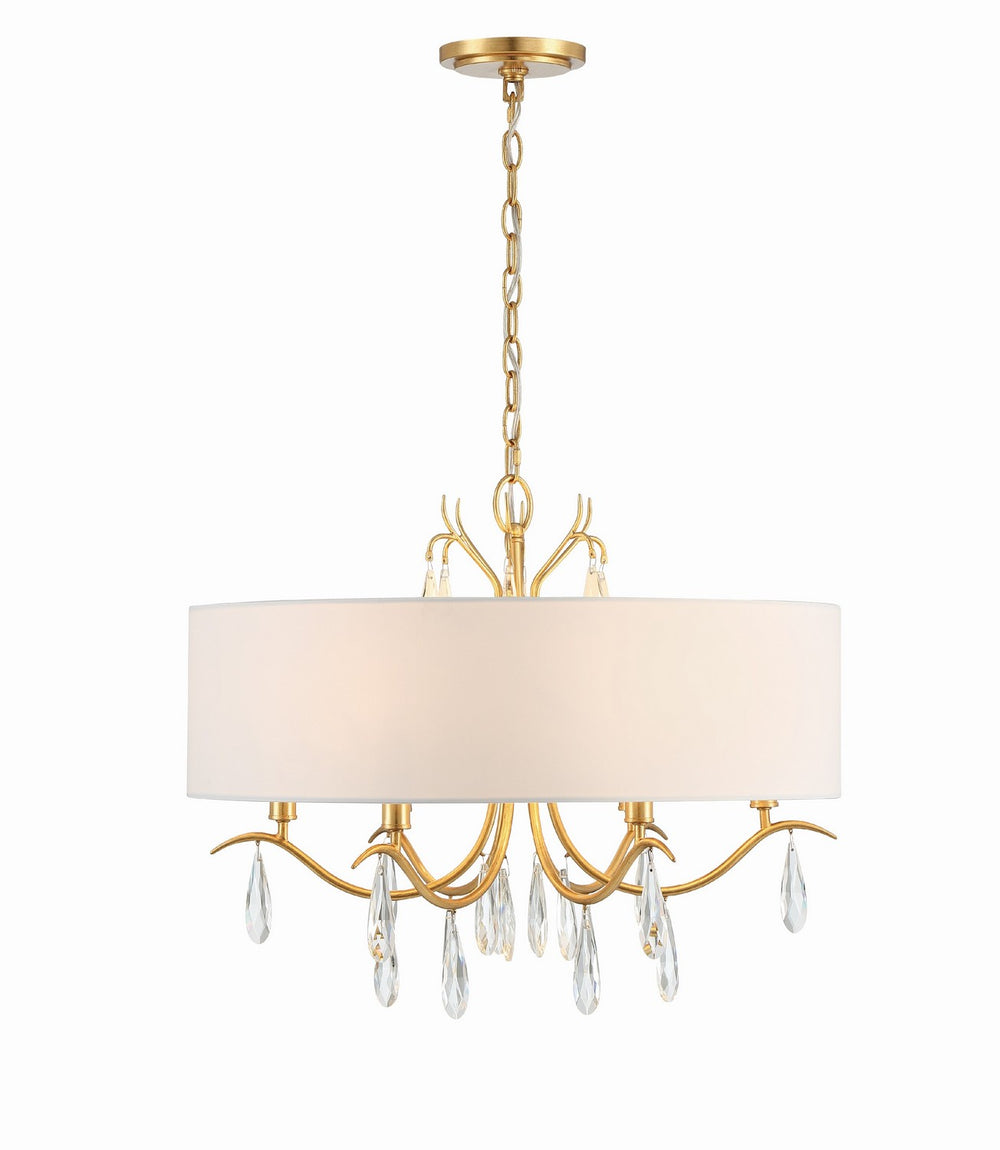 Crystorama - Six Light Chandelier - Rollins - Antique Gold- Union Lighting Luminaires Decor