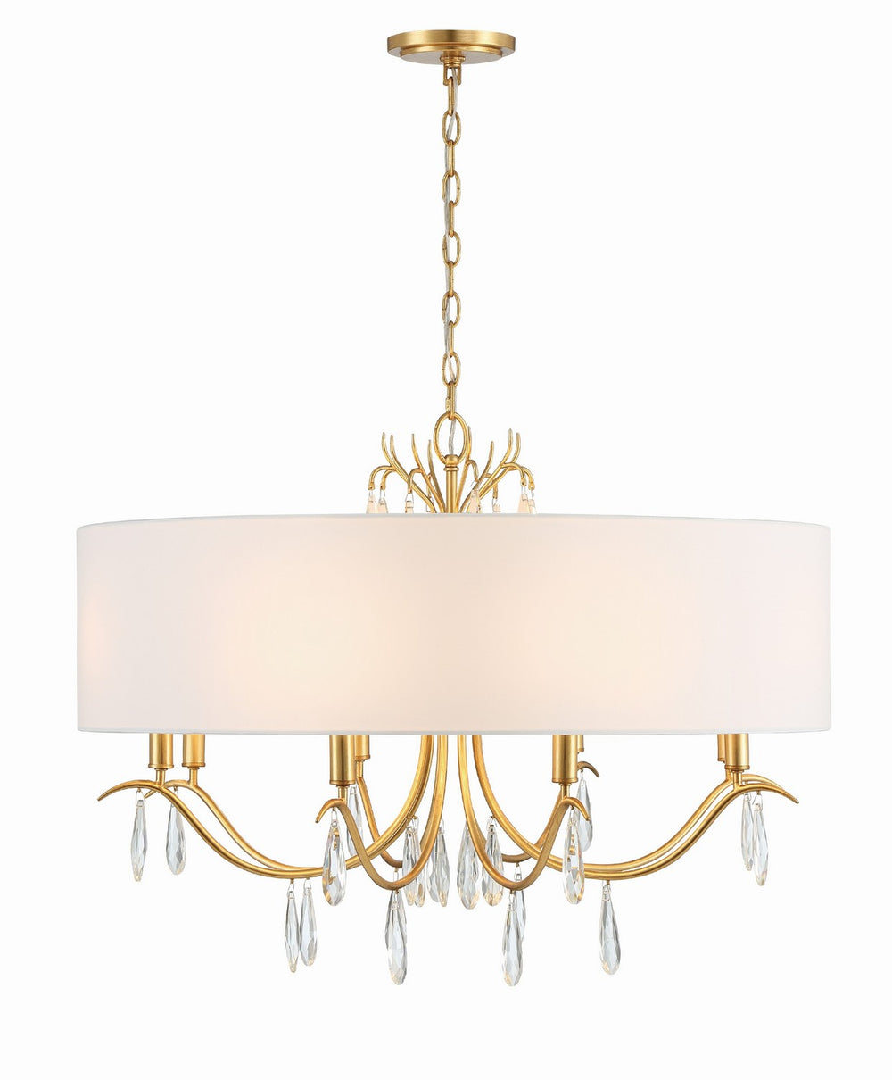 Crystorama - Eight Light Chandelier - Rollins - Antique Gold- Union Lighting Luminaires Decor