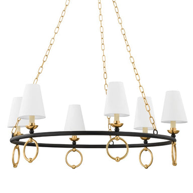 Mitzi Canada - Six Light Chandelier - Haverford - Aged Brass- Union Lighting Luminaires Decor