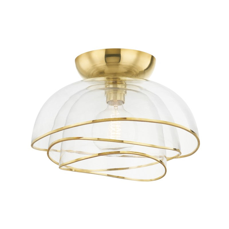 Corbett Lighting Canada - One Light Flush Mount - Esme - Vintage Polished Brass- Union Lighting Luminaires Decor