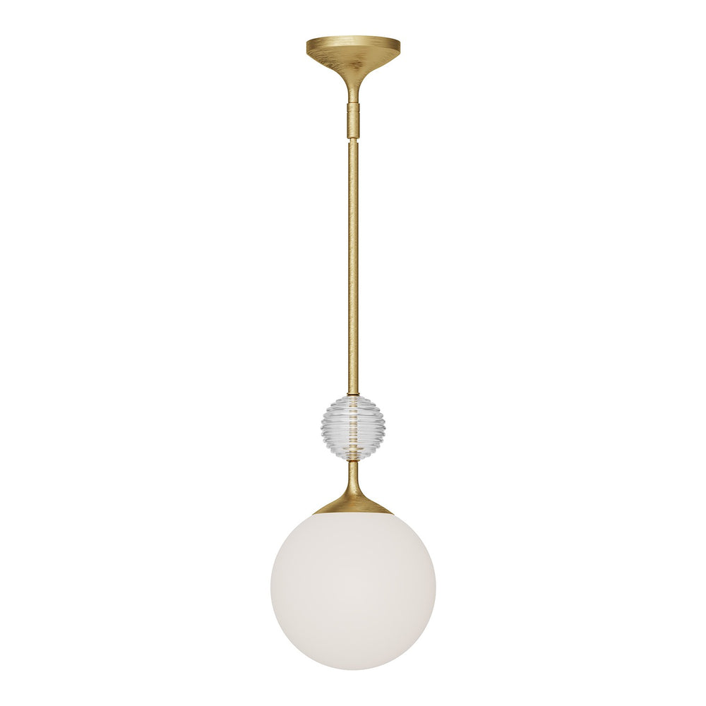 Alora Canada - One Light Pendant - Celia - Brushed Gold/Opal Glass|Matte Black/Opal Glass- Union Lighting Luminaires Decor