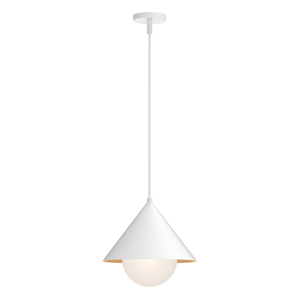 Alora Canada - One Light Pendant - Remy - Brushed Gold/Opal Glass|Matte Black/Opal Glass|White/Opal Glass- Union Lighting Luminaires Decor