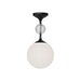 Alora Canada - One Light Semi-Flush Mount - Celia - Matte Black/Opal Glass- Union Lighting Luminaires Decor