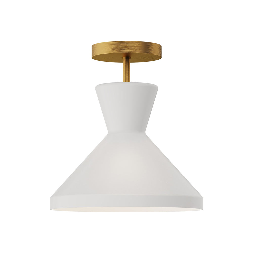 Alora Canada - One Light Semi-Flush Mount - Betty - Aged Gold/Opal Glass- Union Lighting Luminaires Decor