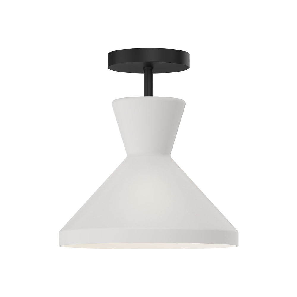 Alora Canada - One Light Semi-Flush Mount - Betty - Matte Black/Opal Glass- Union Lighting Luminaires Decor