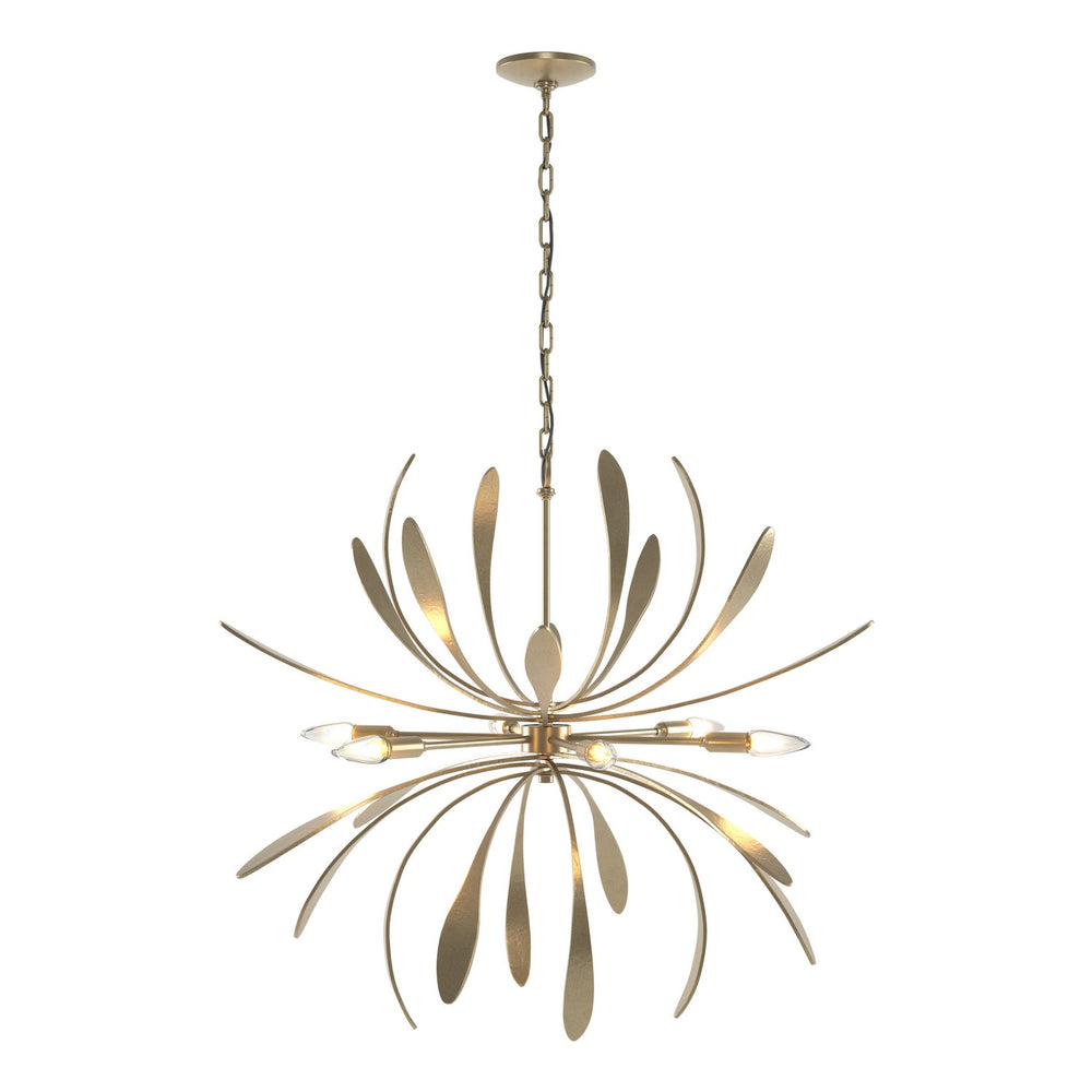 Hubbardton Forge - Six Light Chandelier - Dahlia - Soft Gold- Union Lighting Luminaires Decor