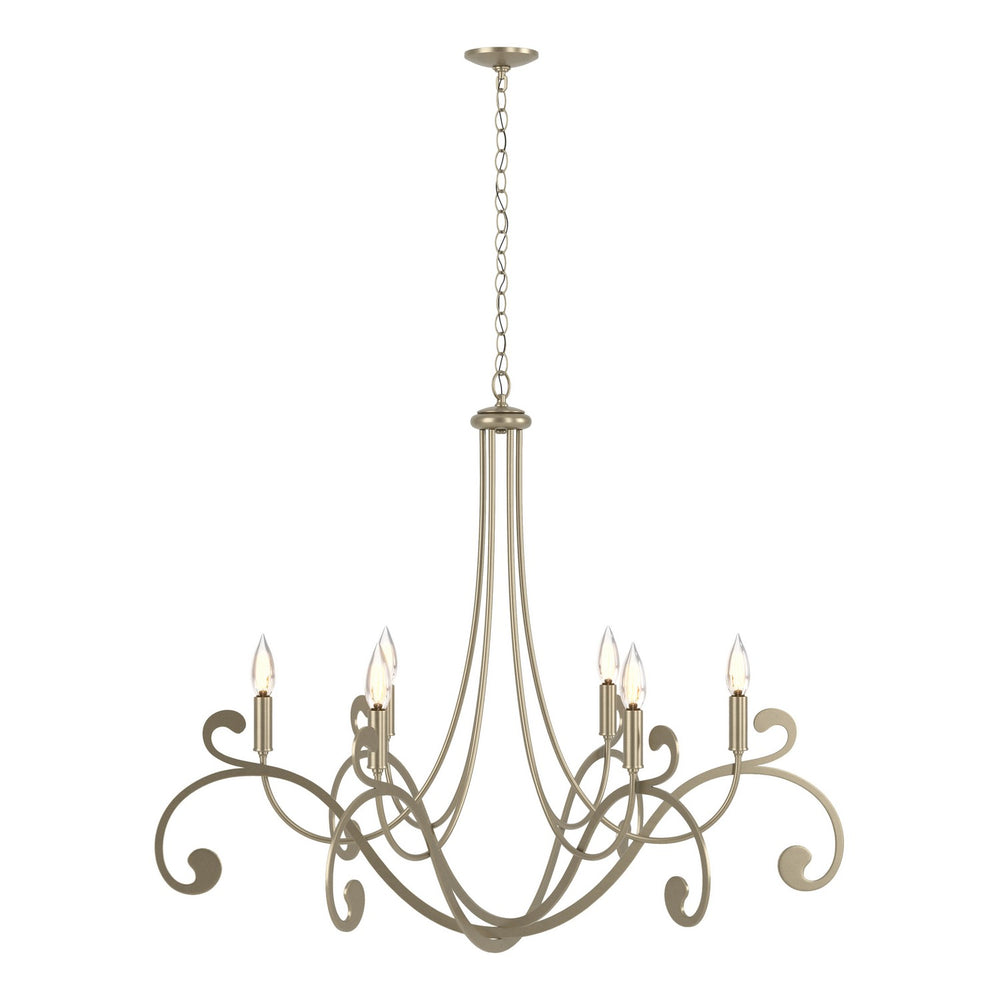 Hubbardton Forge - Six Light Chandelier - Bella - Soft Gold- Union Lighting Luminaires Decor