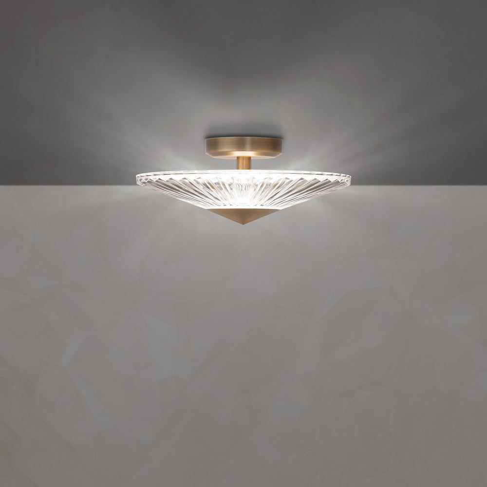 Schonbek - LED Semi-Flush Mount - Origami - Aged Brass- Union Lighting Luminaires Decor