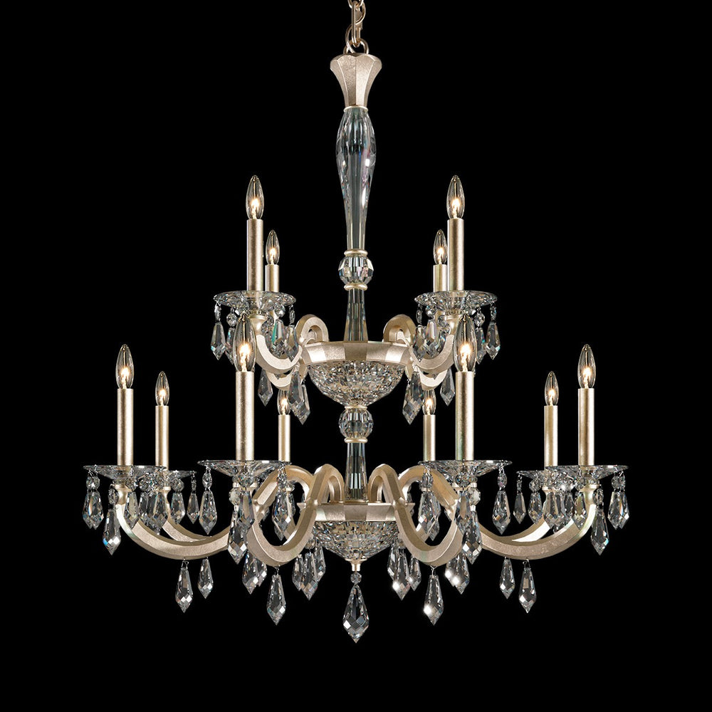 Schonbek - 12 Light Chandelier - Napoli - Antique Silver- Union Lighting Luminaires Decor