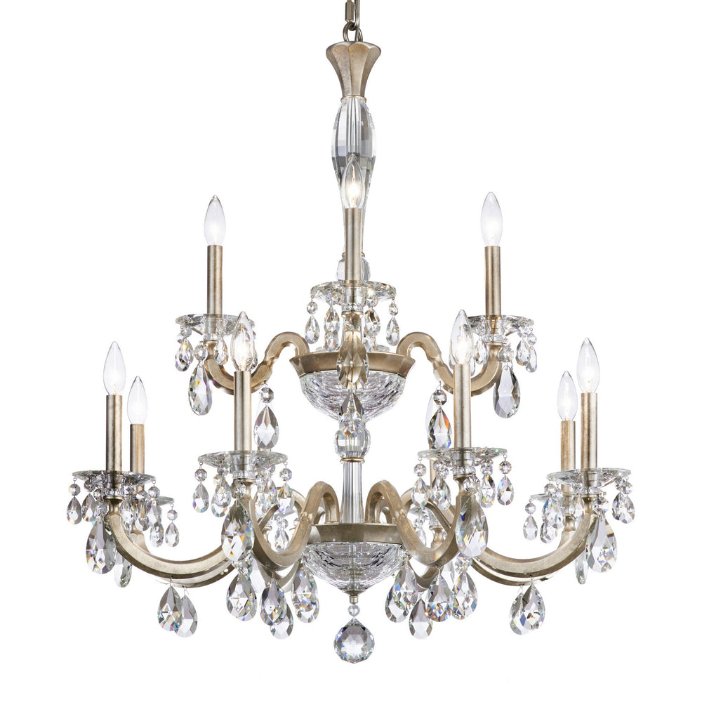 Schonbek - 12 Light Chandelier - San Marco - Antique Silver- Union Lighting Luminaires Decor