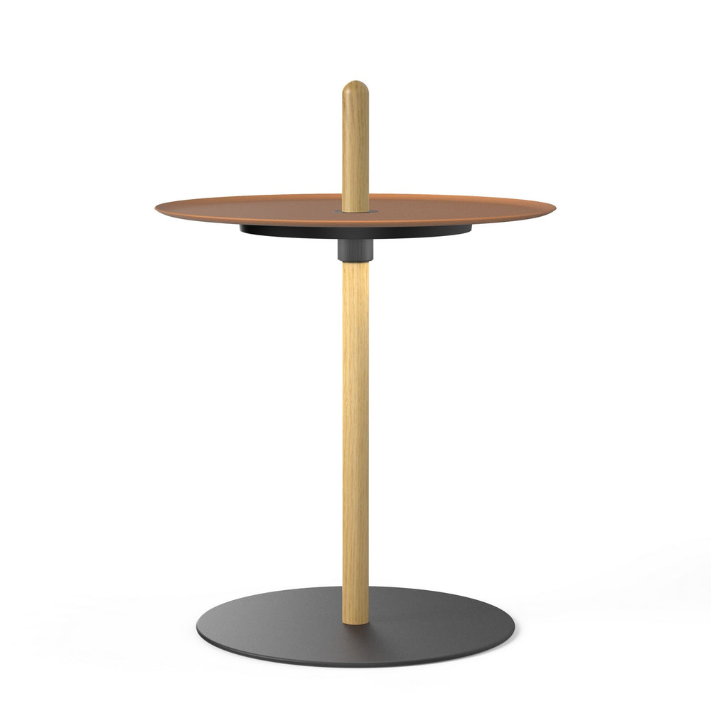 Pablo Designs - LED Pedestal - Nivel - White Oak/Terracotta- Union Lighting Luminaires Decor