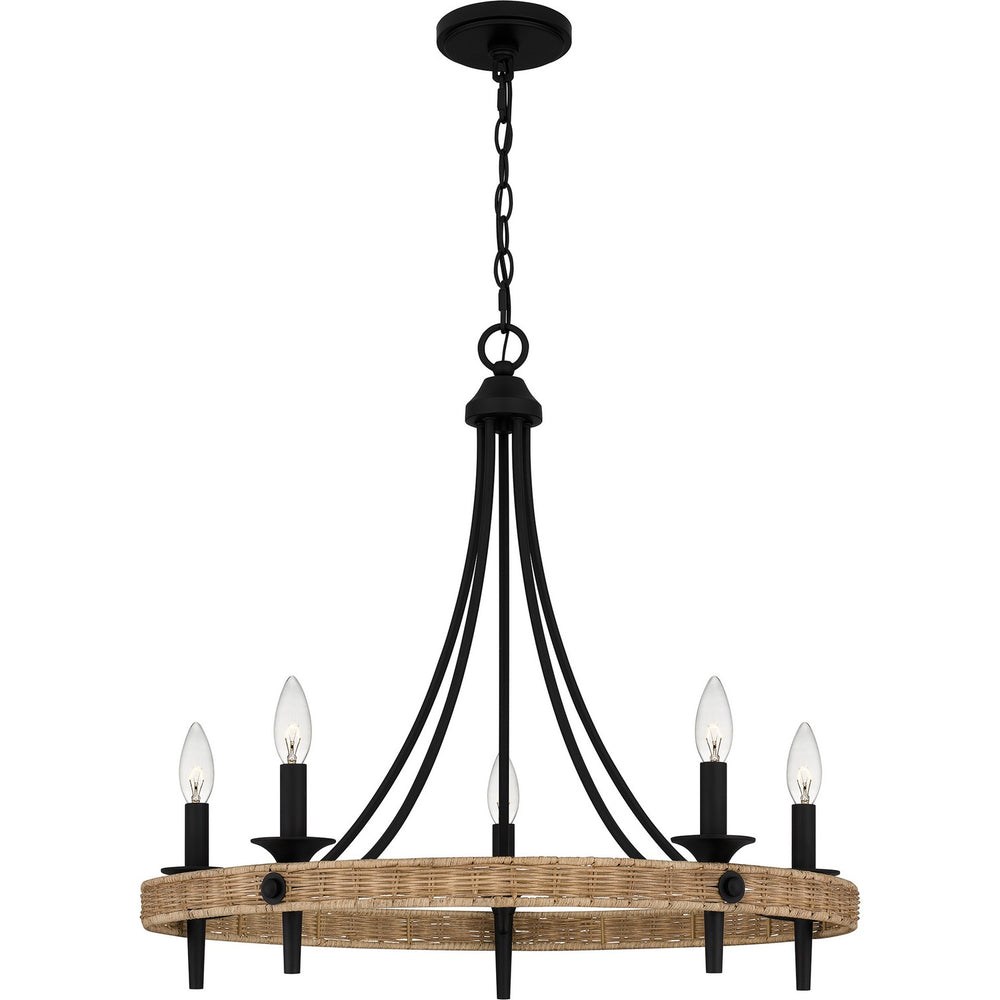 Quoizel - Five Light Chandelier - Catania - Matte Black- Union Lighting Luminaires Decor