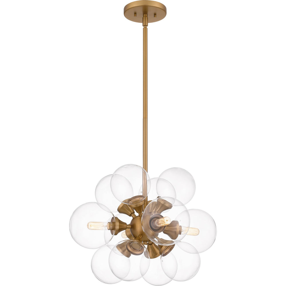 Quoizel - Four Light Pendant - Glinda - Brushed Weathered Brass- Union Lighting Luminaires Decor
