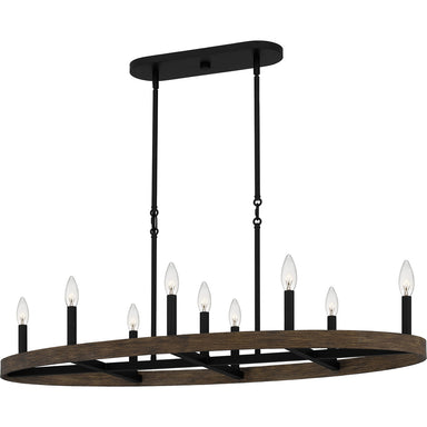 Quoizel - Nine Light Linear Chandelier - Hendrix - Matte Black- Union Lighting Luminaires Decor