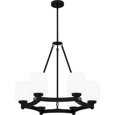 Quoizel - Six Light Chandelier - Penning - Matte Black- Union Lighting Luminaires Decor