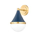 Mitzi Canada - One Light Wall Sconce - Ciara - Aged Brass/Soft Navy- Union Lighting Luminaires Decor